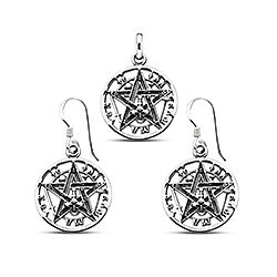 Wholesale 925 Sterling Silver Mystic Star Plain Jewelry Set