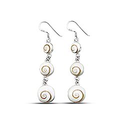 Wholesale 925 Sterling Silver 50.5mm Round Shiva Eye Earrings