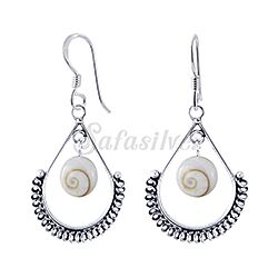 Wholesale 925 Sterling Silver Lovely Dangle Round Drop Shiva Eye Earrings