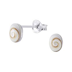 Wholesale Sterling Silver 6mm Oval Shiva Eye Earring Studs