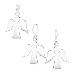 Wholesale 925 Sterling Silver Angel Plain Jewelry Set