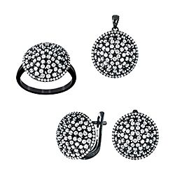 Wholesale 925 Sterling Silver Round Bridal Cubic Zirconia Jewelry Set