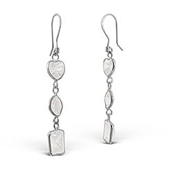 Wholesale 925 Sterling Silver Geometric Dangle Cubic Zirconia Earrings