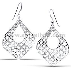 Wholesale 925 Sterling Silver Italian Long Plain Earring