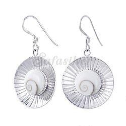 Wholesale 925 Sterling Silver Lovely Round Dangling Shiva Eye Earrings