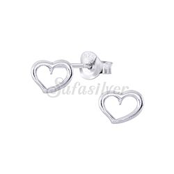 Wholesale 925 Silver Heart Oxidized Stud Earrings
