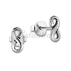 Wholesale 925 Silver Infinity Design Oxidized Stud Earrings