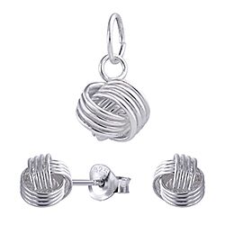 Wholesale 925 Sterling Silver Knot Plain Jewelry Set