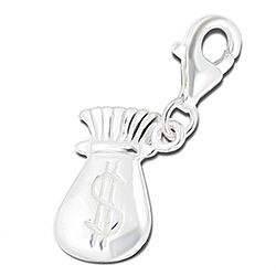 Wholesale 925 Sterling Silver Money Bag Charm 