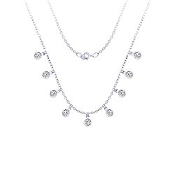 Wholesale 925 Silver Multi Marvel Crystal Cubic Zirconia Rhodium Plated Necklace