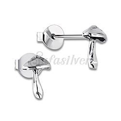 Wholesale 925 Silver Mushroom Oxidized Stud Earrings