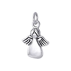 Wholesale Sterling Silver Oxidized Cute Angel Charm 