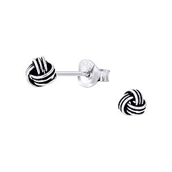 Wholesale Silver 925 5mm Celtic Knot Oxidized Stud Earrings