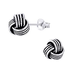 Wholesale Silver 925 7mm Celtic Knot Oxidized Stud Earrings