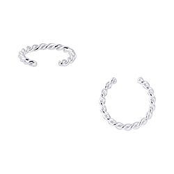 Wholesale 925 Sterling Silver Plain Twisted Ear Cuff Earrings