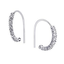 Wholesale 925 Sterling Silver Half Hoop Crystal Earrings