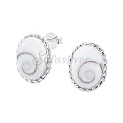 Wholesale 925 Silver 12mm Oval Shape Shiva Eye Stud Earrings