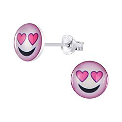 Wholesale 925 Sterling Silver  Smiley Face Kids Stud Earrings   