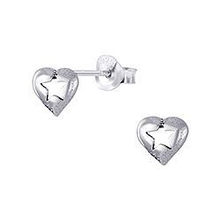 Wholesale 925 Silver Star Heart Oxidized Stud Earrings