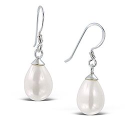 Wholesale 925 Sterling Silver Tear Drop Pearl Earrings
