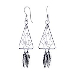 Wholesale 925 Sterling Silver Triangle Dream Capture Plain Earring