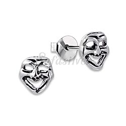 Wholesale 925 Silver Smile Face Oxidized Stud Earrings