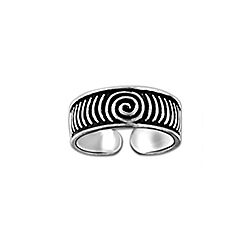 Wholesale 925 Silver Oxidized Adjustable Spiral Toe Ring