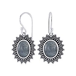 Wholesale 925 Sterling Silver Flower Dangle Semi Precious Earrings