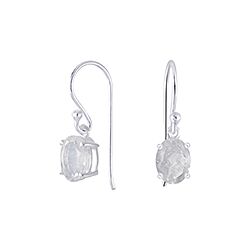 Wholesale 925 Sterling Silver Moonstone Dangle Crystal Semi Precious Earrings