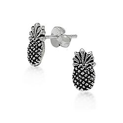 Wholesale 925 Sterling Silver Pineapple Oxidized Stud Earrings