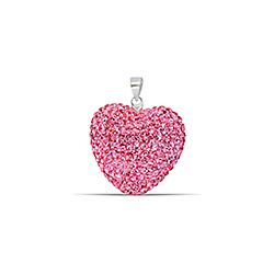 Wholesale 925 Sterling Silver Heart Crystal Pendant 