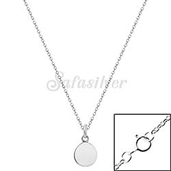 Wholesale 925 Sterling Silver Round Plate Necklace Chain