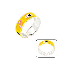 Wholesale 925  Silver Colorful Yellow Enamel Toe Ring