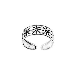 Wholesale 925 Sterling Silver Silver Star Oxidized Toe Ring

