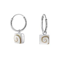 Wholesale 925 Sterling Silver Swirl Charm Hoop Earrings