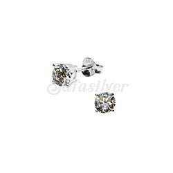 Wholesale 925 Sterling Silver Round Genuine Crystal Stud Earrings 