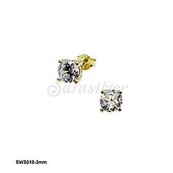 Wholesale 925 Sterling Silver Zirconia Genuine Crystal Stud Earrings