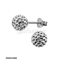 Wholesale 925 Sterling Silver Crystal Disco Ball Genuine Crystal Stud Earrings 