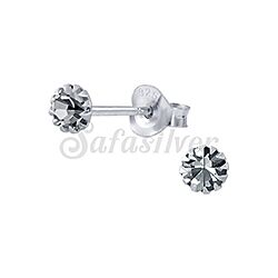 Wholesale 925 Sterling Silver  Black Diamond Many Claw Genuine Crystal Stud Earrings 