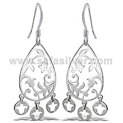 Wholesale 925 Sterling Silver Teardrop Dangle Plain Earring