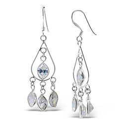 Wholesale 925 Sterling Silver Teardrop Cubic Zirconia Earrings