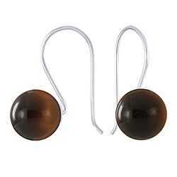 Wholesale 925 Sterling Silver Tiger Eye Drop Semi Precious Earrings


