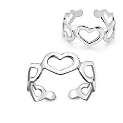 Wholesale 925 Silver Heart Plain Toe Ring