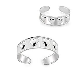 Wholesale 925 Sterling Silver Heart Design High Polish Toe Ring