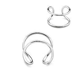 Wholesale 925 Silver Silver Parallel Curved Ear Cuff Earrings