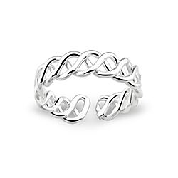 Wholesale Silver Oxidized Eternity Knot Toe Rings