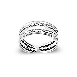 Wholesale Silver Oxidized 14mm Band Toe Ring
