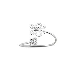 Wholesale 925 Silver Butterfly Crystal Toe Ring 