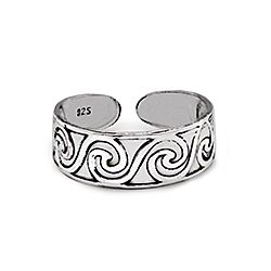 Wholesale 925 Sterling Silver Oxidized Spiral Toe Ring