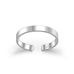 Silver Flat Adjustable Plain Ring